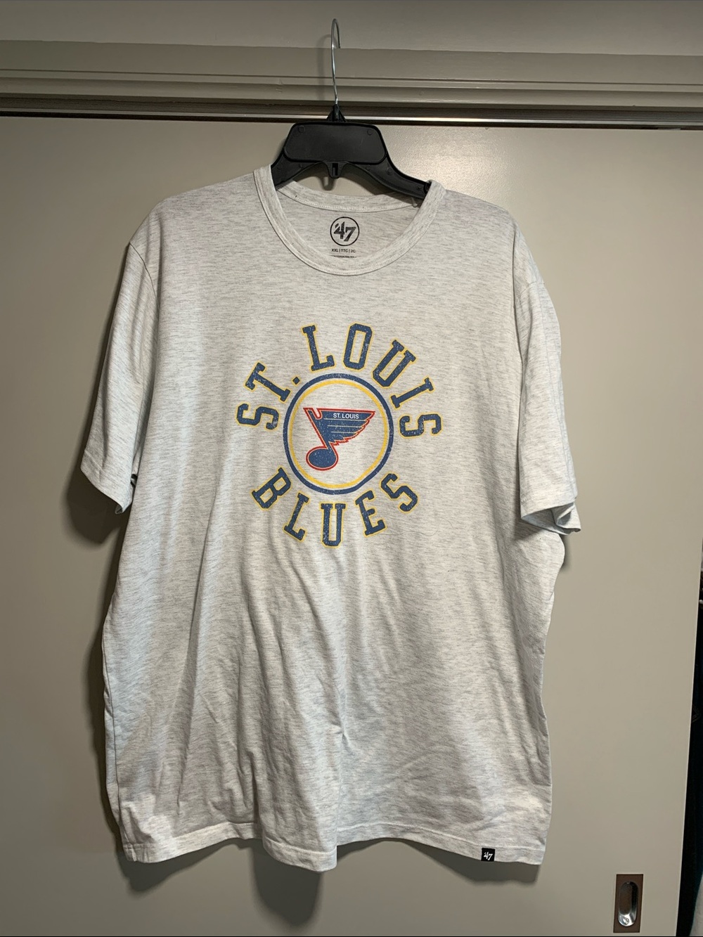 XXL '47 St. Louis Blues Heather Gray Logo Tee STL Sports NHL Hockey 233